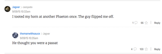Illustration for article titled Comment Of The Day: Phaeton Self-Hate Edition